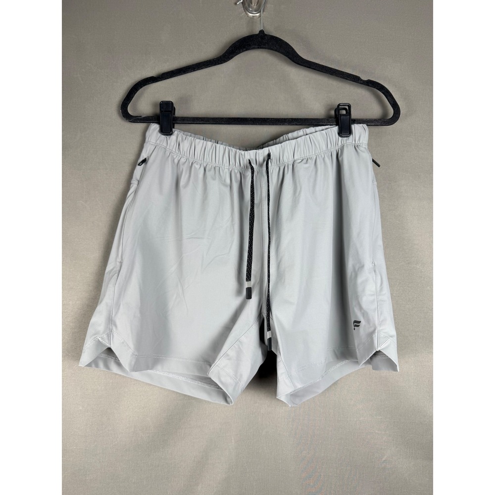 Fabletics Athletic Shorts Mens Medium Gray Zipper Pockets Drawstring Activewear